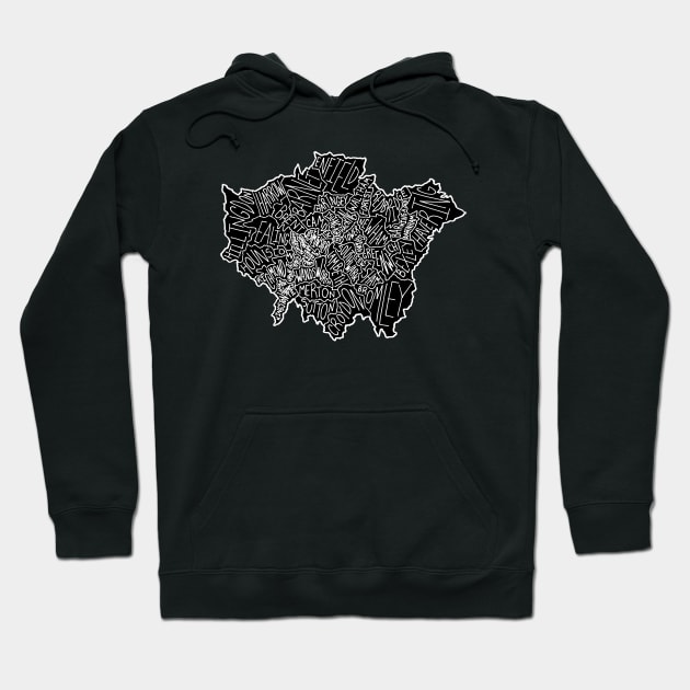 Map of London (black background) Hoodie by calenbundalas